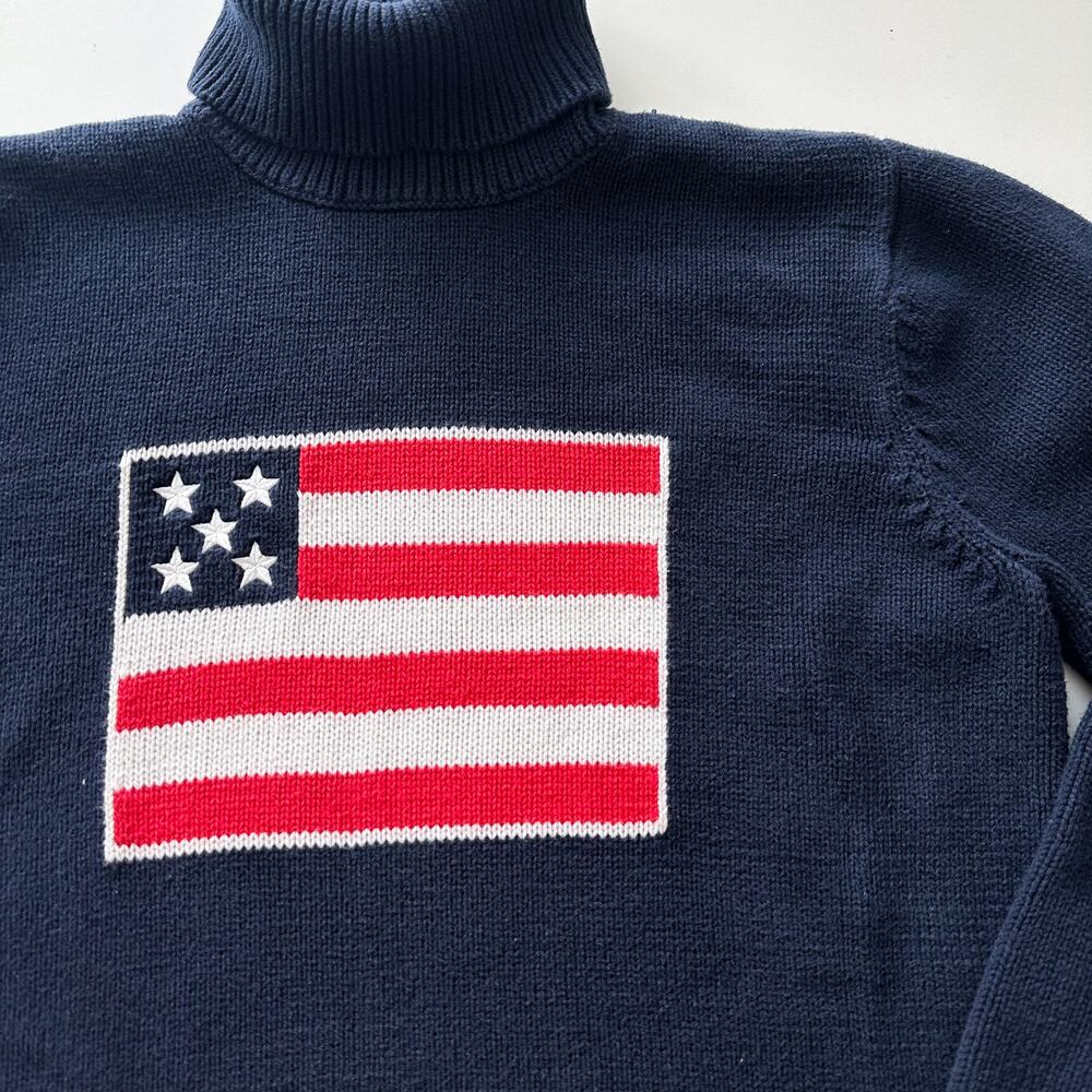 Liz Claiborne American Flag Turtleneck Sweater - Picture 3 of 6